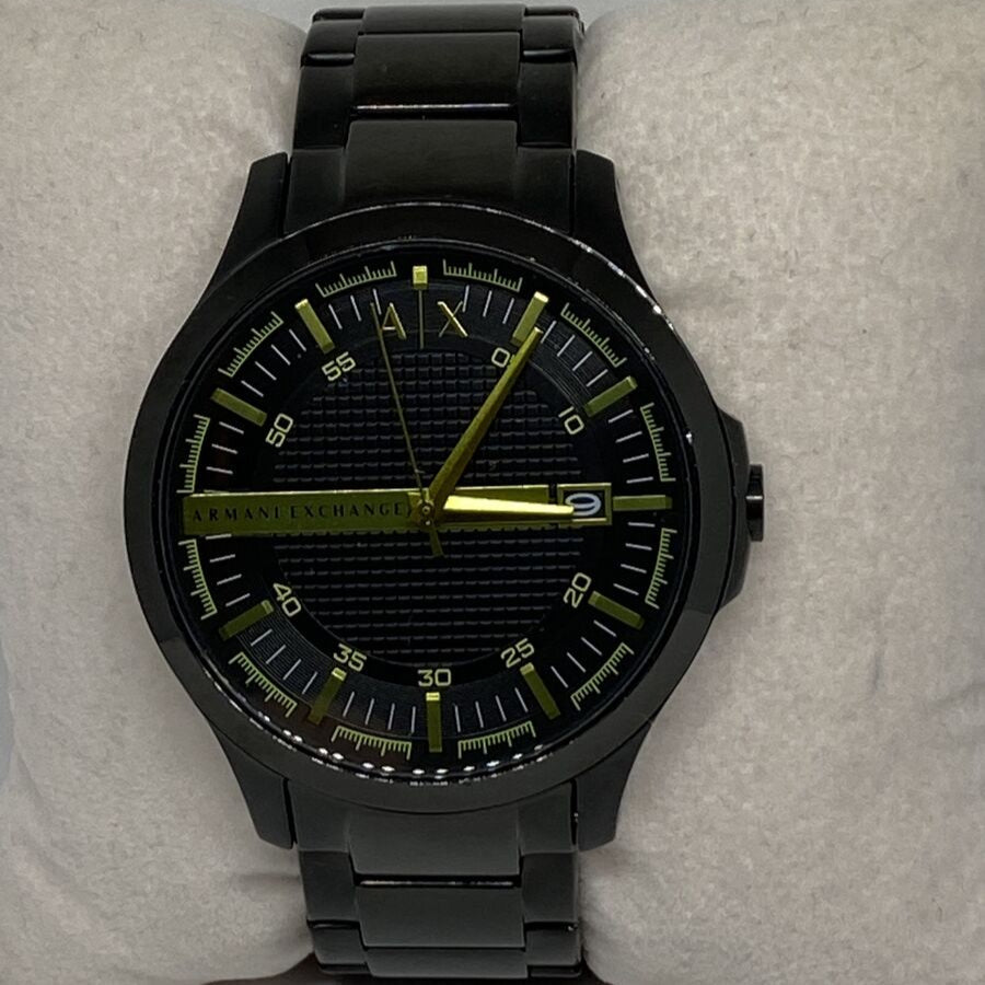  Shop Authentic Armani Exchange Hampton Black Dial Black Steel Strap Watch For Men - AX2407 - Luxxuri
