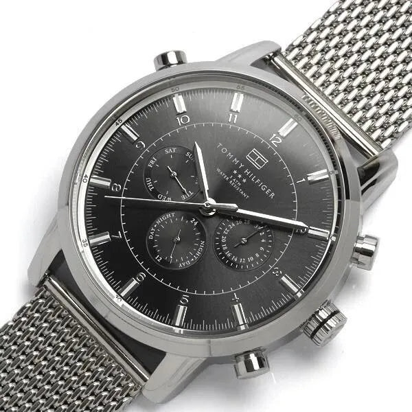  Shop Authentic Tommy Hilfiger Harrison Quartz Grey Dial Silver Mesh Bracelet Watch for Men - 1790877 - Luxxuri