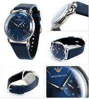  Shop Authentic Emporio Armani Aviator Quartz Blue Dial Blue Leather Strap Watch For Men - AR11335 - Luxxuri