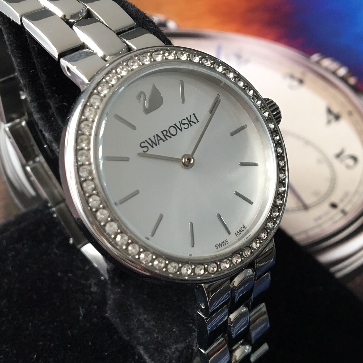  Shop Authentic Swarovski Daytime Crystal Silver Dial Silver Steel Strap Watch for Women - 5095600 - Luxxuri