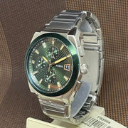  Shop Authentic Fossil Everett Chronograph Green Dial Silver Steel Strap Watch for Men - FS5964 - Luxxuri