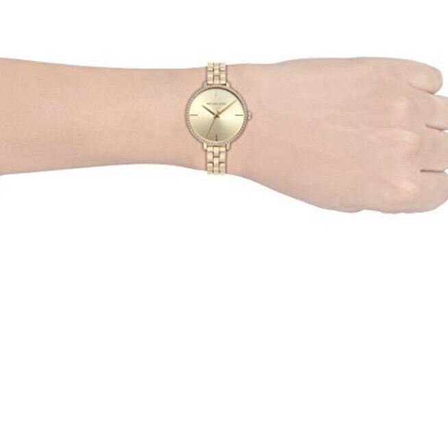  Shop Authentic Michael Kors Charley Three-Hand Quartz Gold Dial Gold Steel Strap Watch for Women - MK4399 - Luxxuri