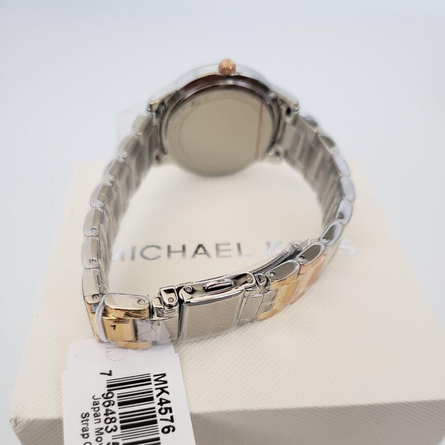  Shop Authentic Michael Kors Tibby Three Hand Crystals Silver Dial Two Tone Steel Strap Watch for Women - MK4576 - Luxxuri