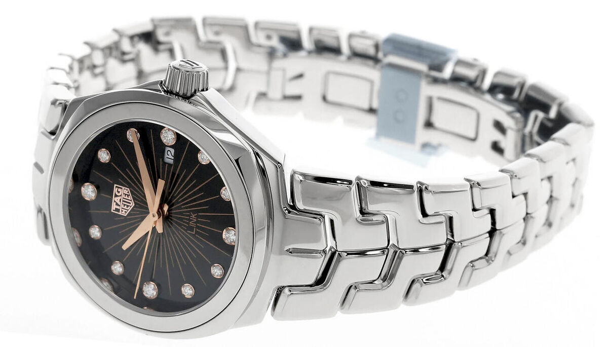  Shop Authentic Tag Heuer Link Quartz Black Dial Silver Steel Strap Watch for Women - WBC131F.BA0649 - Luxxuri