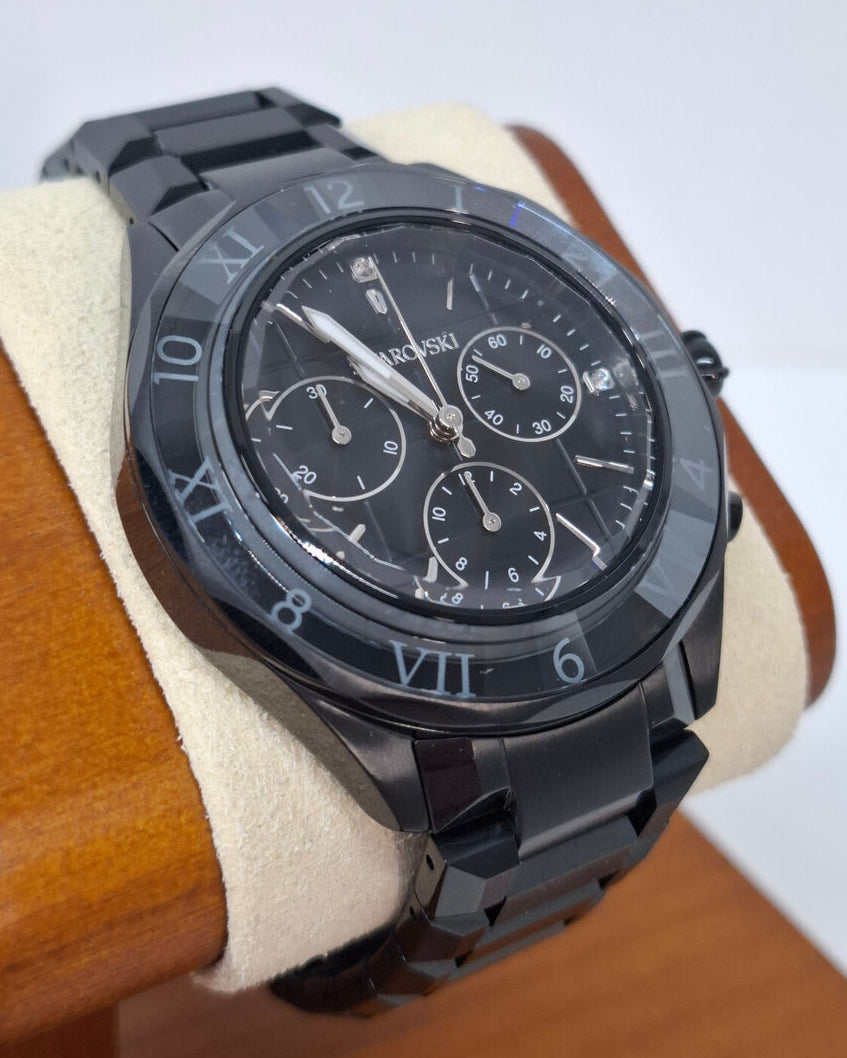  Shop Authentic Swarovski Dextera Chronograph Black Dial Black Steel Strap Watch for Women - 5641393 - Luxxuri