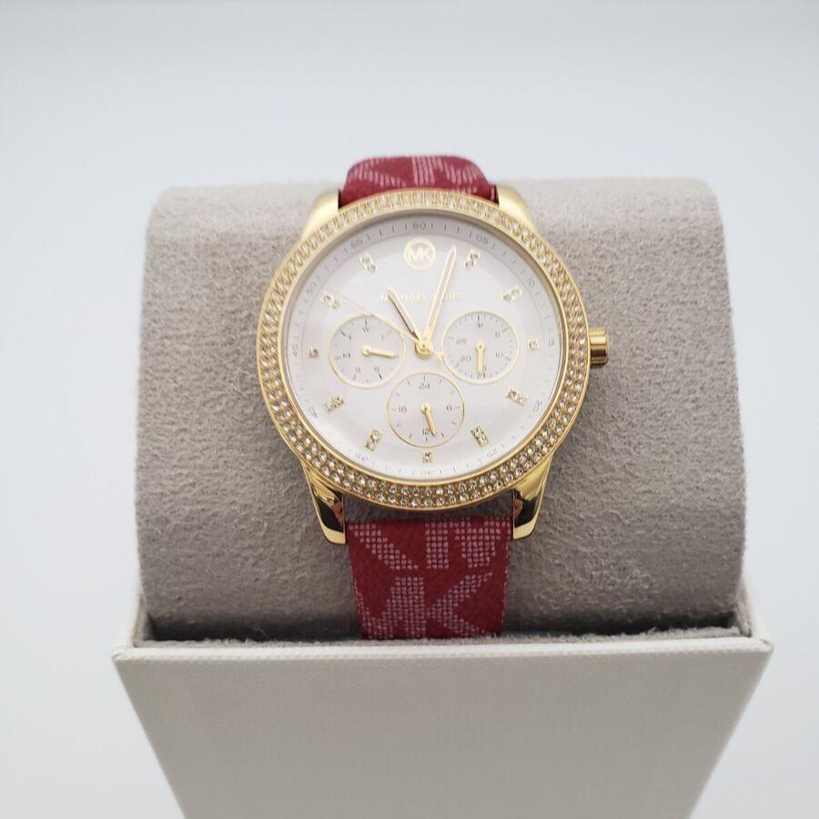  Shop Authentic Michael Kors Tibby Multifunction Silver Dial Red Leather Strap Watch For Women - MK2975 - Luxxuri