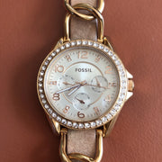  Shop Authentic Fossil Riley White Dial Sand Leather Strap Watch for Women - ES3466 - Luxxuri