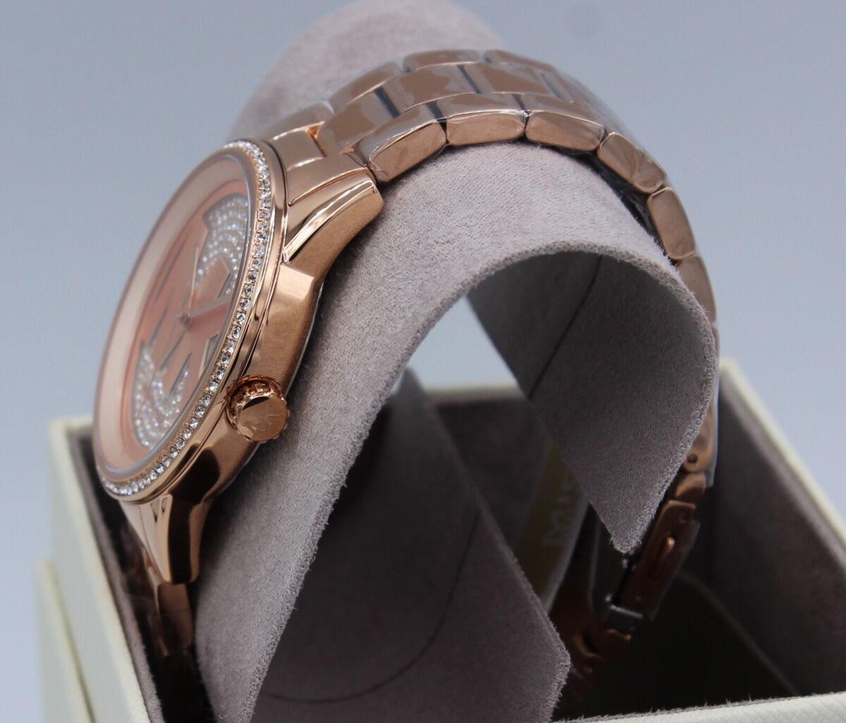  Shop Authentic Michael Kors Ritz Analog Crystals Silver Dial Rose Gold Steel Strap Watch for Women - MK6863 - Luxxuri