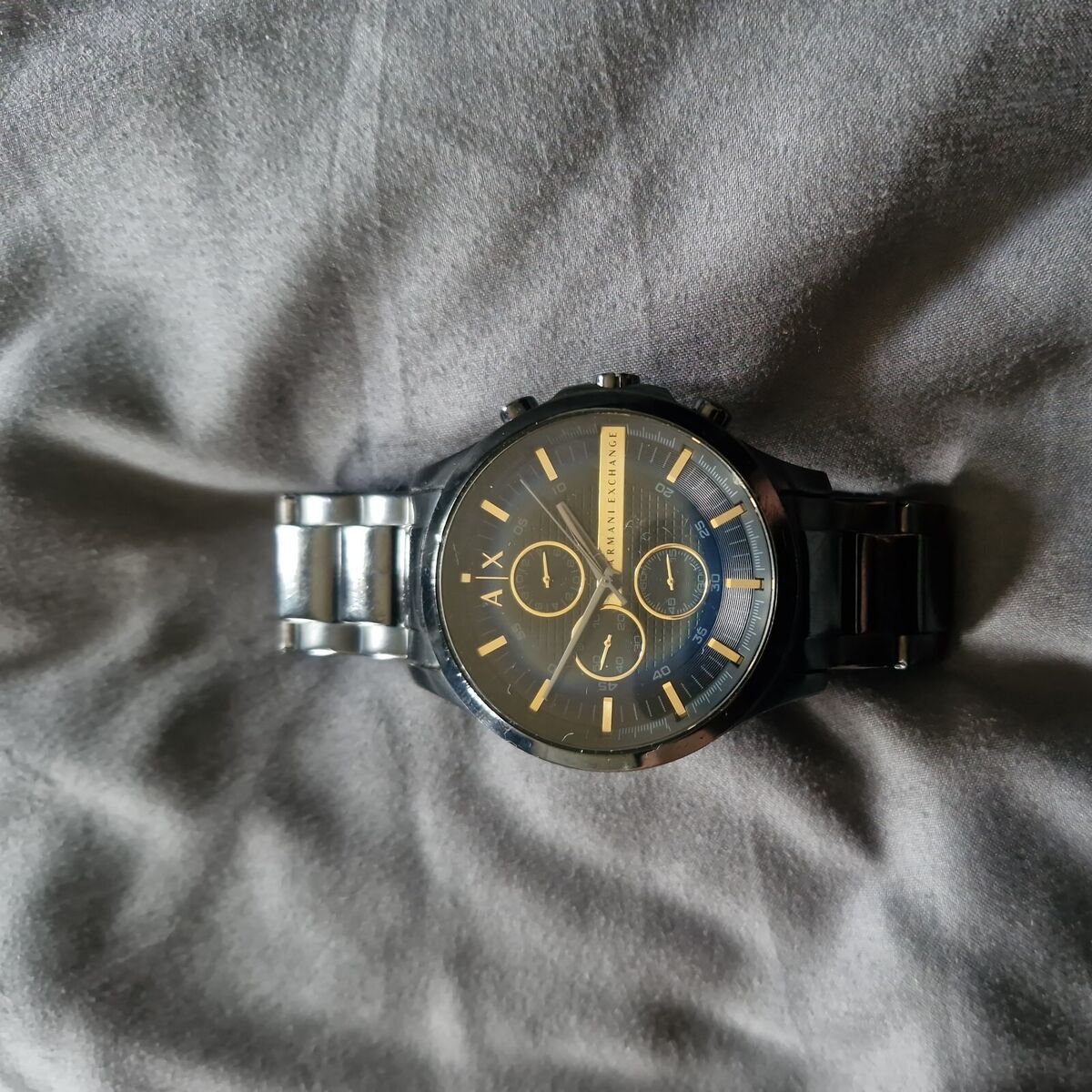 Shop Authentic Armani Exchange Hampton Chronograph Black Dial Black Steel Strap Watch For Men - AX2164 - Luxxuri