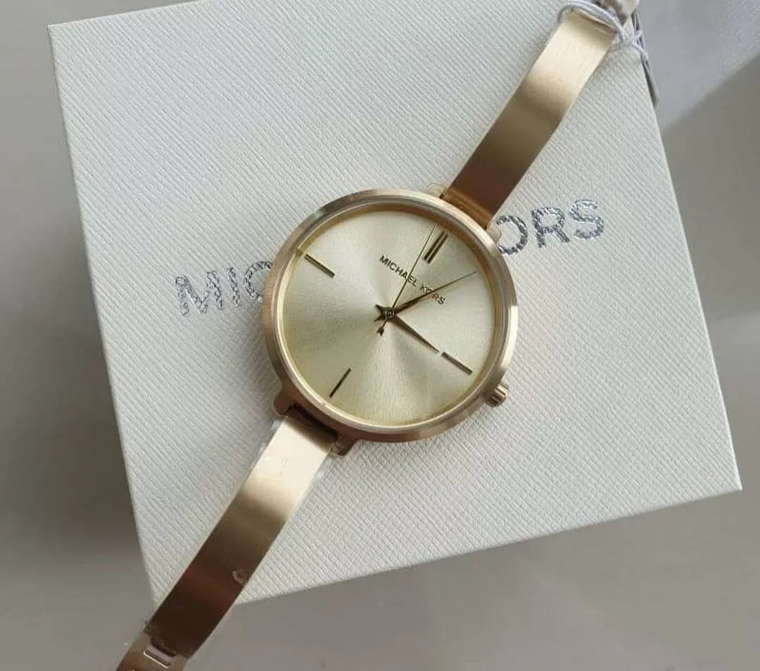  Shop Authentic Michael Kors Jaryn Analog Quartz Gold Dial Gold Steel Strap Watch For Women - MK3546 - Luxxuri