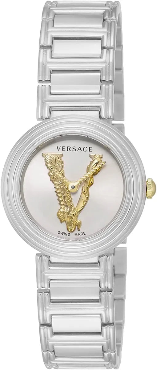  Shop Authentic Versace Virtus Quartz White Dial Silver Steel Strap Watch For Women - VET300621 - Luxxuri