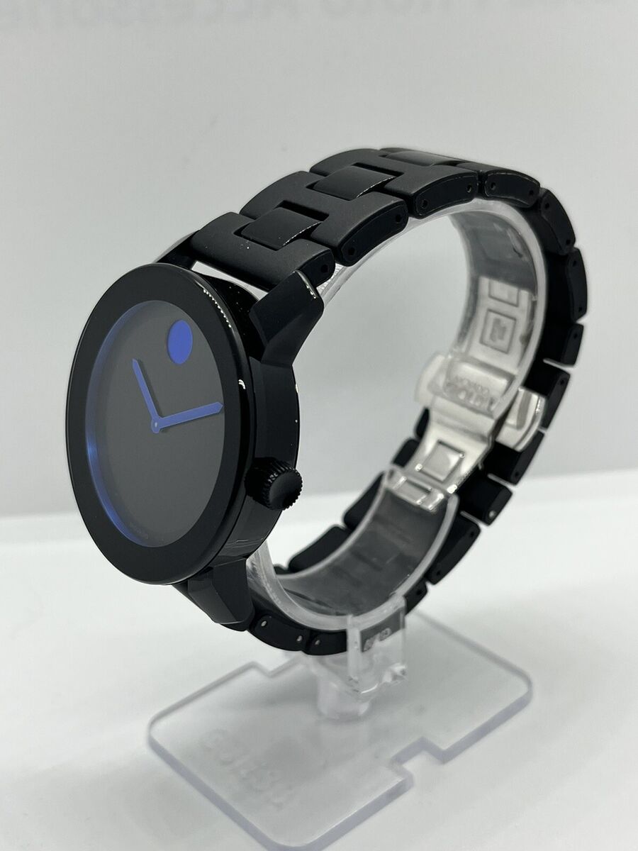  Shop Authentic Movado Bold TR90 Black Dial Black Leather Strap Watch For Men - 3600307 - Luxxuri