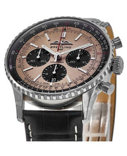 Shop Authentic Breitling Navitimer B01 Chronograph 43 Brown Dial Black Leather Strap Watch for Men - AB0138241K1P1 - Luxxuri