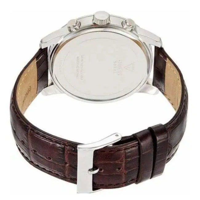  Shop Authentic Guess Horizon Chronograph Analog Blue Dial Brown Leather Strap Watch For Men - W0380G6 - Luxxuri