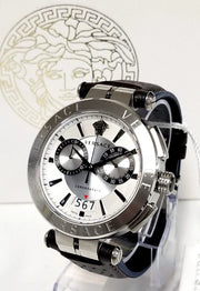 Shop Authentic Versace Aion Chronograph White Dial Brown Leather Strap Watch for Men - VBR010017 - Luxxuri
