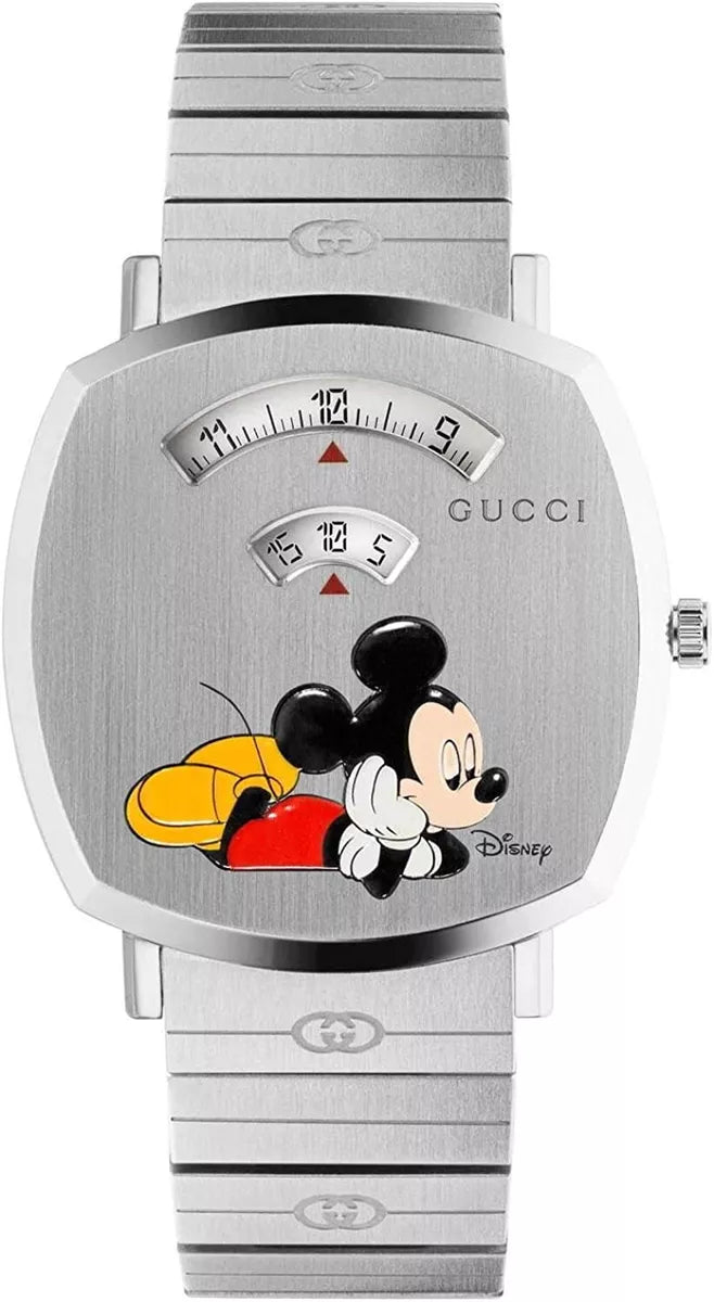  Shop Authentic Gucci Grip x Disney Quartz Silver Dial Silver Steel Strap Unisex Watch - YA157419 - Luxxuri