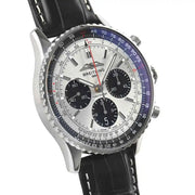  Shop Authentic Breitling Navitimer B01 Chronograph 43 Silver Dial Black Leather Strap Watch for Men - AB0138241G1P1 - Luxxuri