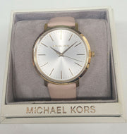  Shop Authentic Michael Kors Jaryn Quartz Gold Dial Pink Leather Strap Watch For Women - MK2471 - Luxxuri