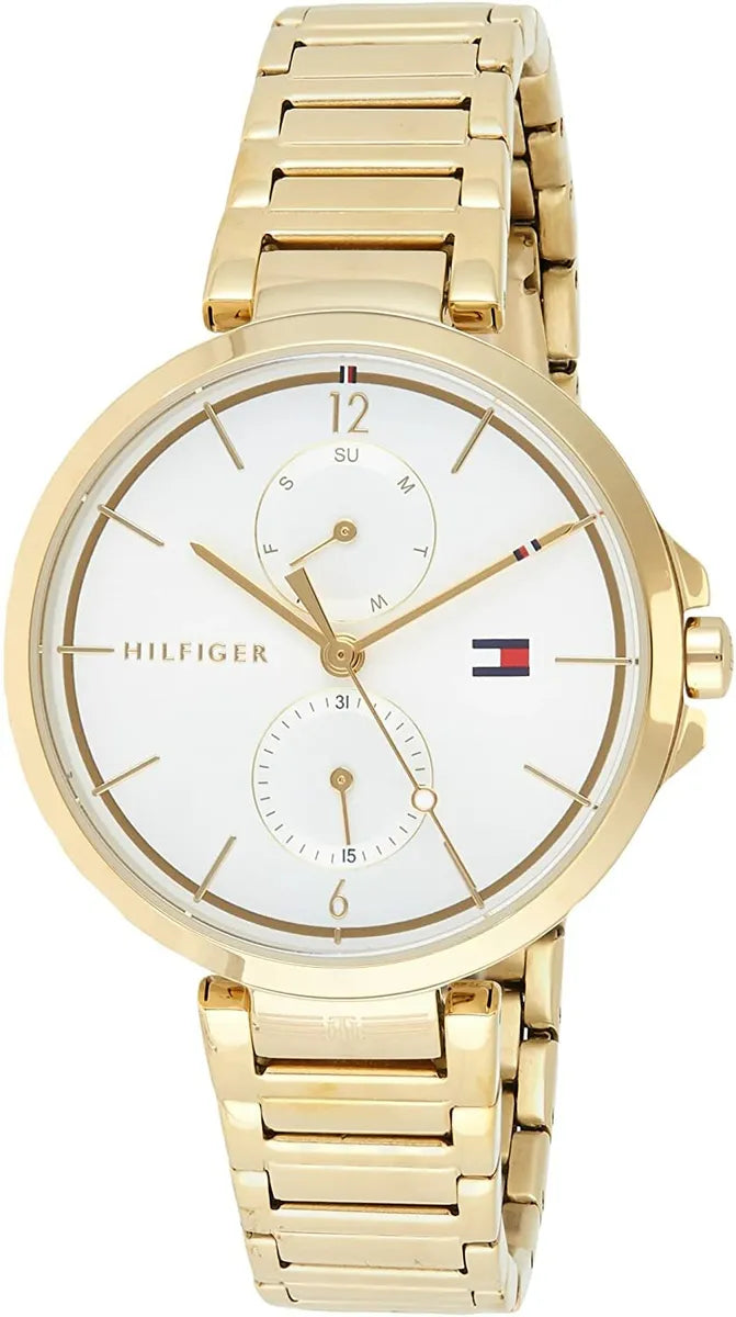  Shop Authentic Tommy Hilfiger Angela White Dial Gold Steel Strap Watch for Women - 1782128 - Luxxuri