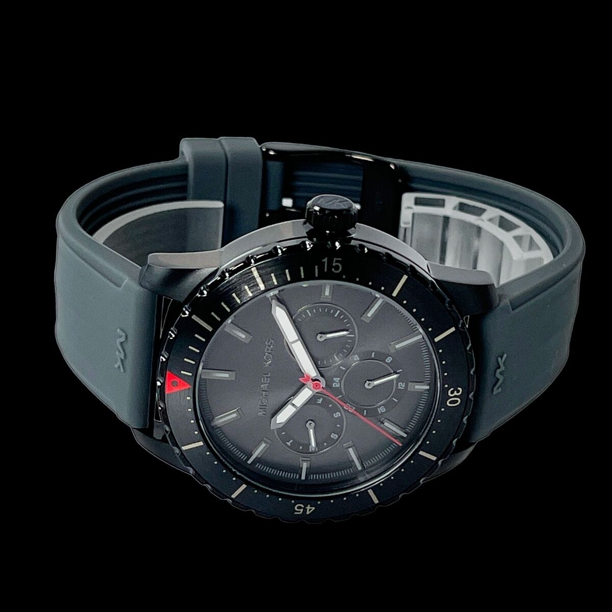  Shop Authentic Michael Kors Cunningham Multifunction Grey Dial Grey Rubber Strap Watch For Men - MK7164 - Luxxuri