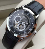  Shop Authentic Bulova BVA Classic Automatic Silver Dial Black Leather Strap Watch for Men - 96A135 - Luxxuri