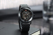  Shop Authentic Emporio Armani Automatic Multifunction Black Dial Black Mesh Bracelet Watch For Men - AR60025 - Luxxuri