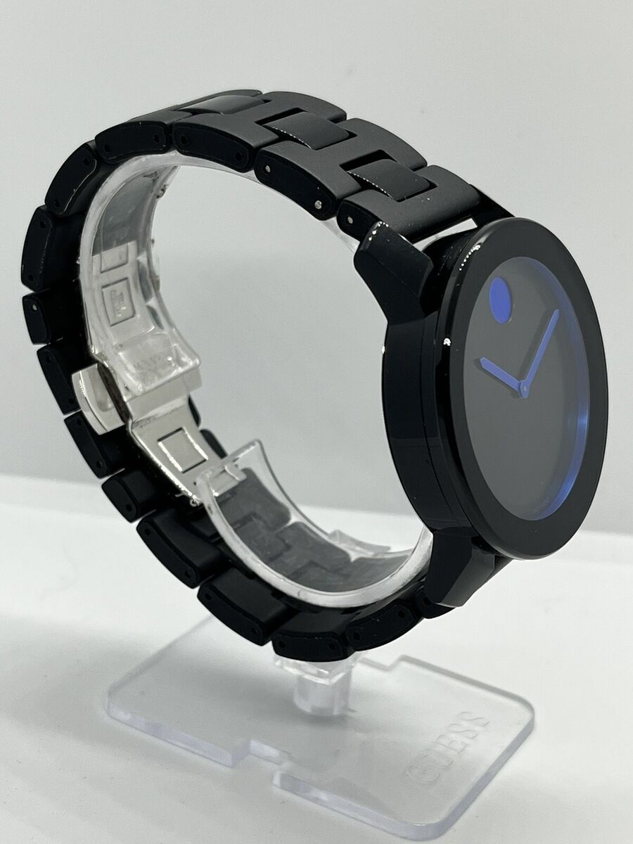  Shop Authentic Movado Bold TR90 Black Dial Black Leather Strap Watch For Men - 3600307 - Luxxuri