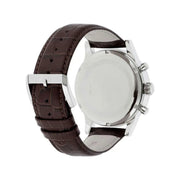 Shop Authentic Hugo Boss Aeroliner Chronoraph White Dial Brown Leather Strap Watch For Men - HB1512447 - Luxxuri
