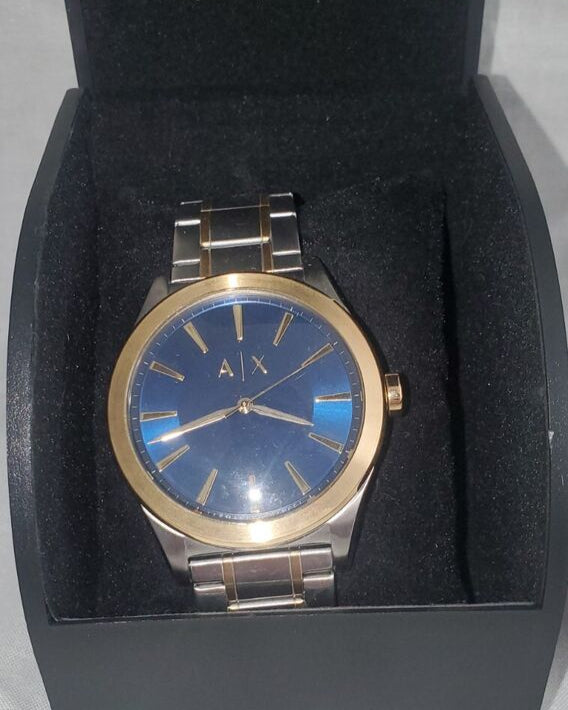  Shop Authentic Armani Exchange Nico Quartz Blue Dial Two Tone Steel Strap Watch For Men - AX2332 - Luxxuri