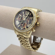  Shop Authentic Michael Kors Lexington Chronograph Brown Dial Gold Steel Strap Watch For Women - MK7276 - Luxxuri