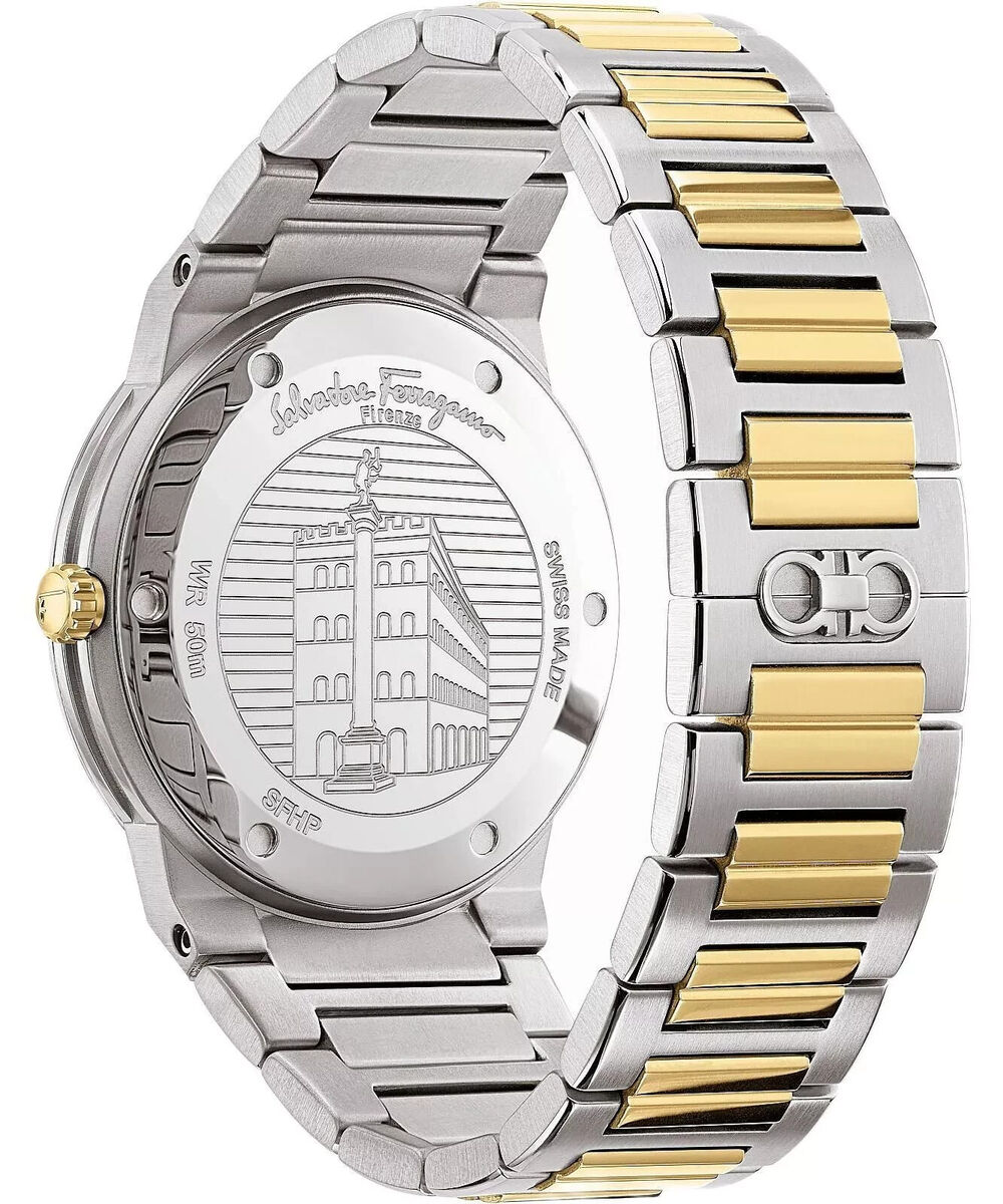  Shop Authentic Salvatore Ferragamo Sapphire Silver Dial Two Tone Steel Strap Watch for Men - SFHP00520 - Luxxuri