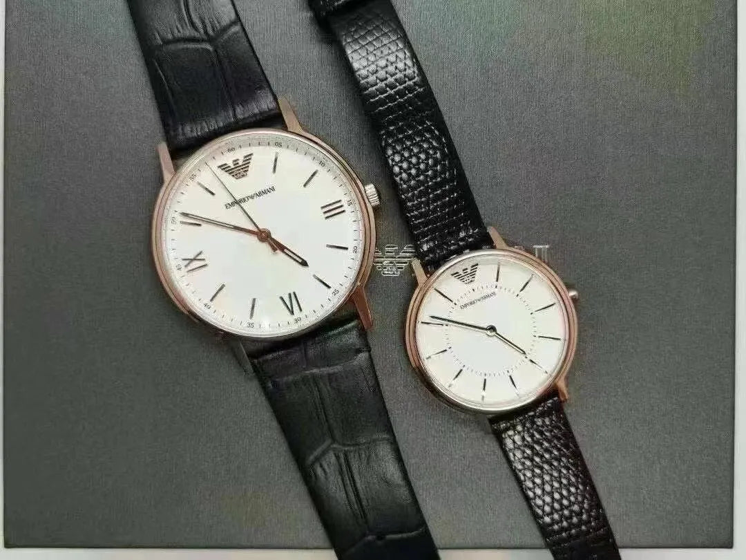  Shop Authentic Emporio Armani Kappa Quartz White Dial Black Leather Strap Watch For Men - AR80015 - Luxxuri