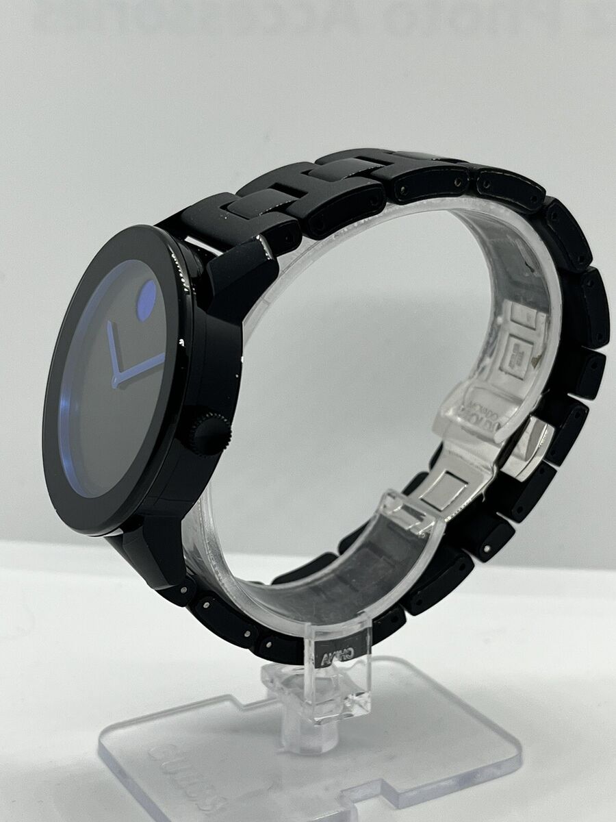  Shop Authentic Movado Bold TR90 Black Dial Black Leather Strap Watch For Men - 3600307 - Luxxuri