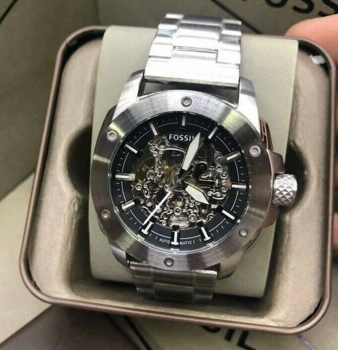  Shop Authentic Fossil Modern Machine Automatic Silver Dial Silver Steel Strap Watch for Men - ME3081 - Luxxuri