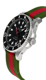  Shop Authentic Gucci Dive Automatic Black Dial Two Tone Rubber Strap Watch for Men - YA136349 - Luxxuri