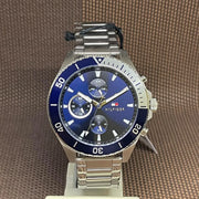 Shop Authentic Tommy Hilfiger Larson Chronograph Blue Dial Silver Steel Strap Watch For Men - 1791917 - Luxxuri