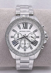  Shop Authentic Michael Kors Wren Chronograph Silver Dial Silver Steel Strap Watch for Women - MK7429 - Luxxuri