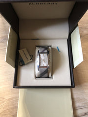  Shop Authentic Burberry Nova Check Silver Dial Two Tone Leather Strap Watch For Women - BU9404 - Luxxuri