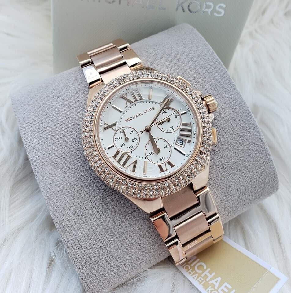  Shop Authentic Michael Kors Camille Chronograph White Dial Rose Gold Steel Strap Watch For Women - MK6995 - Luxxuri