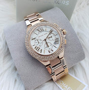  Shop Authentic Michael Kors Camille Chronograph White Dial Rose Gold Steel Strap Watch For Women - MK6995 - Luxxuri
