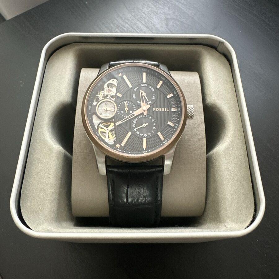  Shop Authentic Fossil Twist Multi-Function Chronograph Black Dial Black Leather Strap Watch for Men - ME1099 - Luxxuri