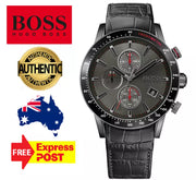  Shop Authentic Hugo Boss Rafale Chronograph Grey Dial Grey Leather Strap Watch For Men - 1513445 - Luxxuri
