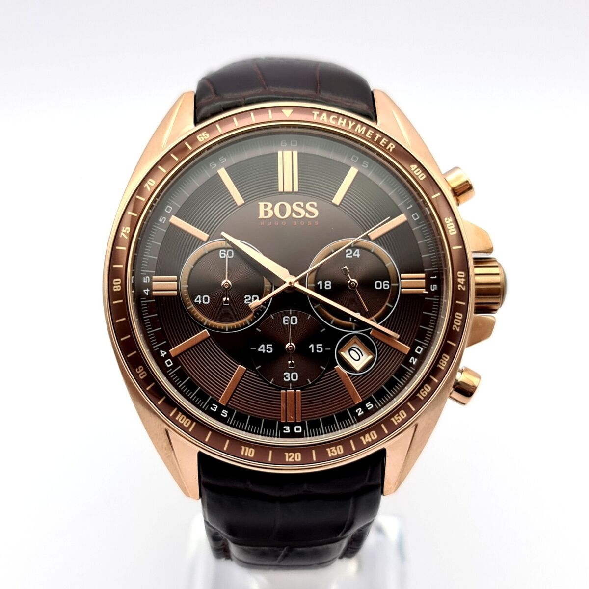  Shop Authentic Hugo Boss Driver Chronograph Brown Dial Brown Leather Strap Watch For Men - HB1513093 - Luxxuri
