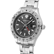  Shop Authentic Versace Hellenyium GMT Black Dial Silver Steel Strap Watch for Men - V11020015 - Luxxuri
