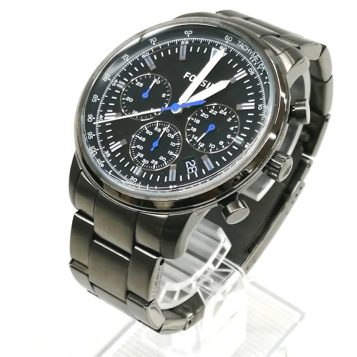  Shop Authentic Fossil Goodwin Chrono Analog Black Dial Grey Steel Strap Watch for Men - FS5518 - Luxxuri