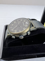  Shop Authentic Emporio Armani Luigi Quartz Chronograph Black Dial Green Mesh Bracelet Watch For Men - AR11115 - Luxxuri