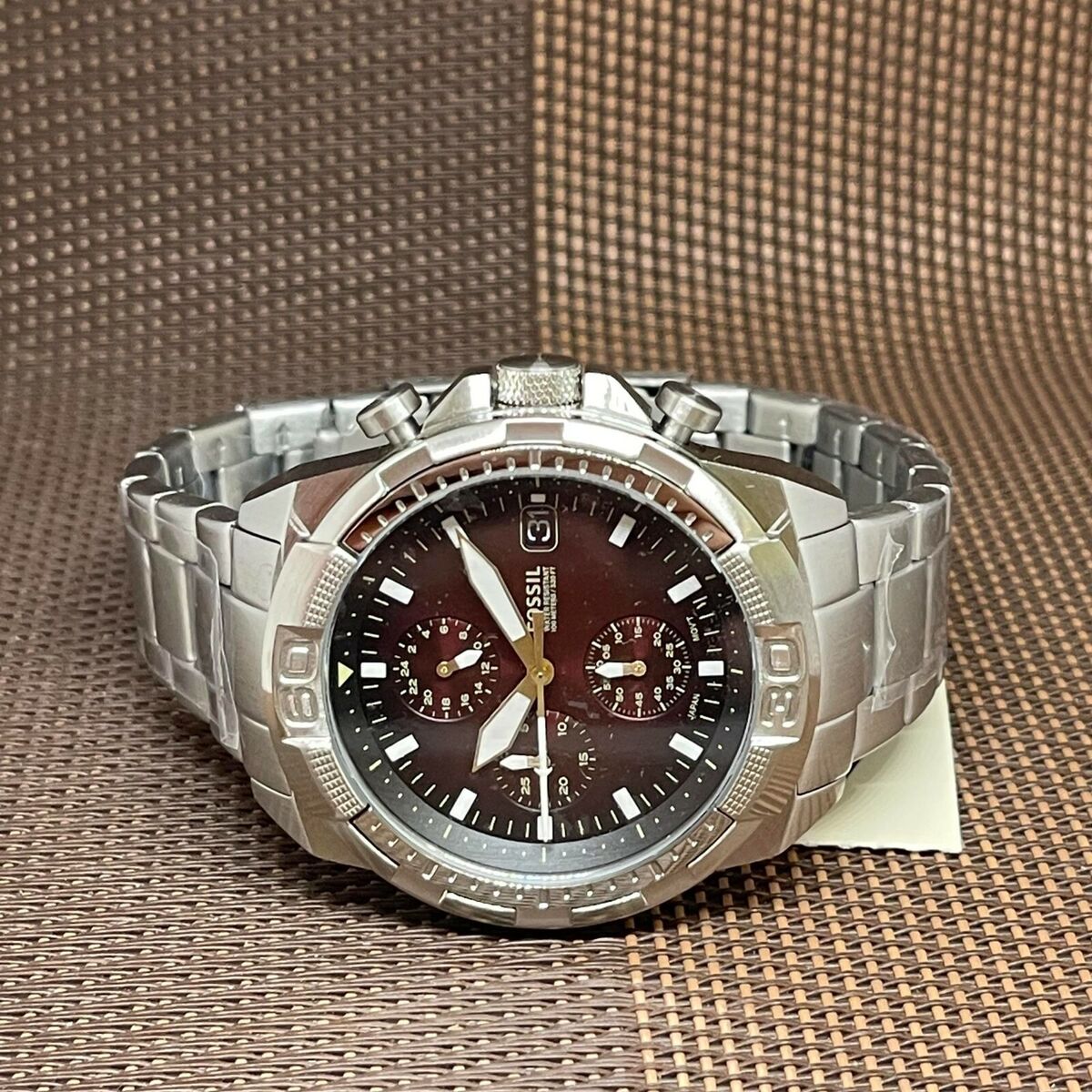  Shop Authentic Fossil Bronson Chronograph Red Dial Silver Steel Strap Watch for Men - FS5878 - Luxxuri