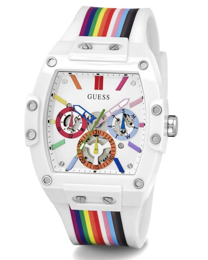  Shop Authentic Guess Phoenix Analog White Dial White Silicone Strap Watch for Men - GW0720G1 - Luxxuri