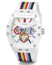  Shop Authentic Guess Phoenix Analog White Dial White Silicone Strap Watch for Men - GW0720G1 - Luxxuri