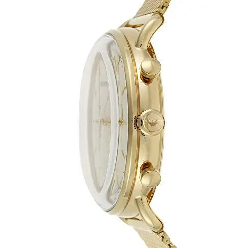  Shop Authentic Emporio Armani Aviator Chronograph Quartz Beige Dial Gold Mesh Bracelet Watch For Men - AR11315 - Luxxuri